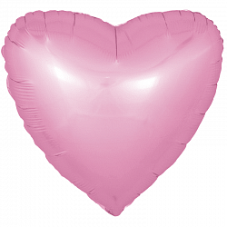 Сердце с гелием 46 см. Розовый сатин