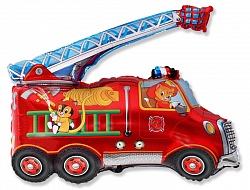 Фигура из фольги с гелием Пожарная машина, 79 см.(Flexmetal)