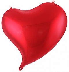Сердце с гелием "Изгиб" красное 46 см.
