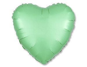 Сердце с гелием 46 см. Светло Зеленый
