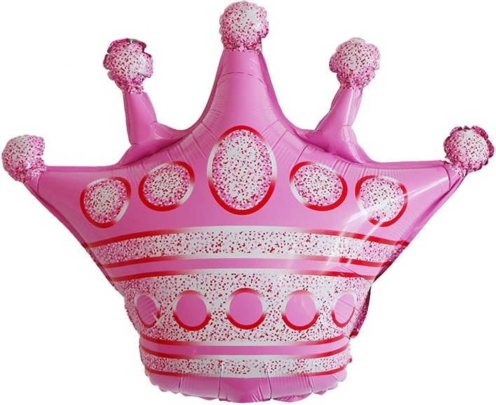 Фигура из фольги с гелием "Корона" розовая 76 см.