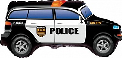 Фигура из фольги с гелием "Полицейская машина" черная 84 см.