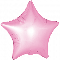 Звезда с гелием 46 см. Розовый сатин