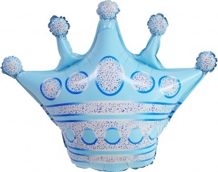 Фигура из фольги с гелием "Корона" голубая 76 см.