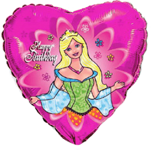 Сердце с гелием  "С днем рождения - Принцесса" 46 см.