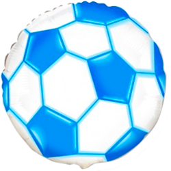 Круг с гелием "Футбольный мяч - Синий" 46 см.