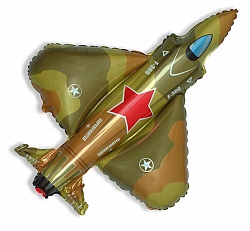 Фигура из фольги с гелием Истребитель Военный 99 см.(Flexmetal)