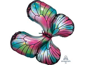 Фигура из фольги с гелием "Бабочка" переливы перламутровые 76 см.