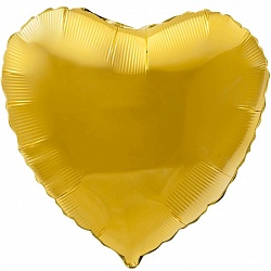 Сердце с гелием 46 см. Золотое
