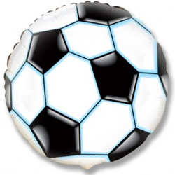 Круг с гелием "Футбольный мяч - Чёрный" 46 см.