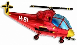 Фигура из фольги с гелием "Вертолет" красный 97 см.