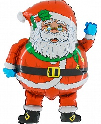 Фигура из фольги с гелием "Дед Мороз в очках" 74 см.