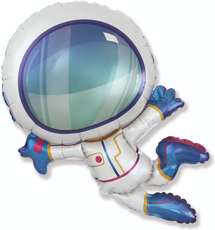 Фигура из фольги с гелием Космонавт 97 см.(Flexmetal)