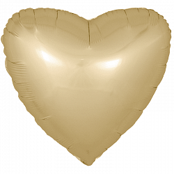 Сердце с гелием 46 см. Золотой сатин