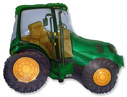Фигура из фольги с гелием "Трактор" Зеленый 94 см.