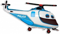 Фигура из фольги с гелием "Вертолет" полицейский 97 см.