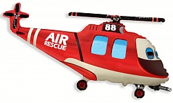 Фигура из фольги с гелием "Вертолет" спасатель 97 см.