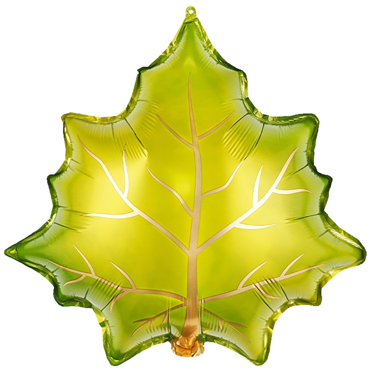 Фигура из фольги с гелием "Кленовый лист" зелёный 58 см.