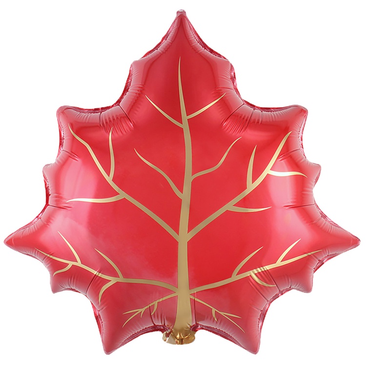 Фигура из фольги с гелием "Кленовый лист" красный 58 см.
